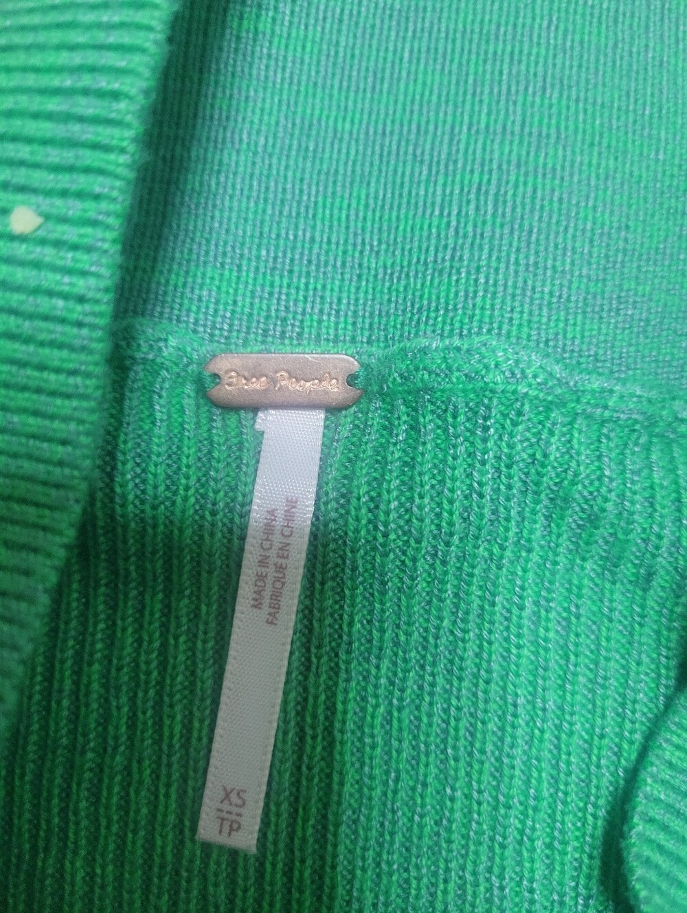 Free People Green Sweater Knit Skirt With High Slit Stretch Women’s Size XS - Picture 2 of 4
